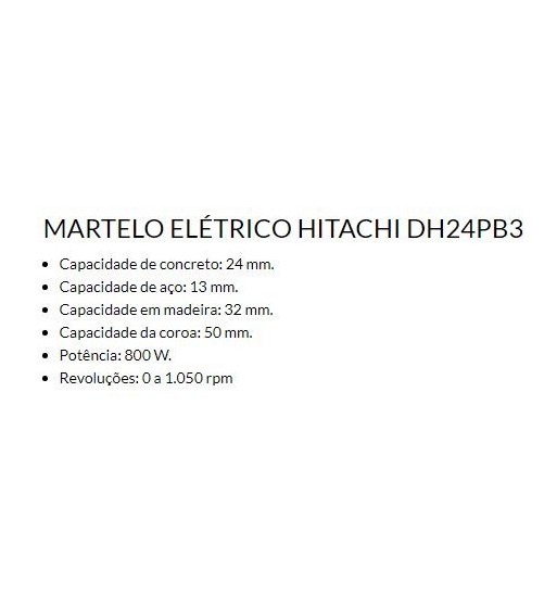 Martelo HITACHI Dh24Pb3