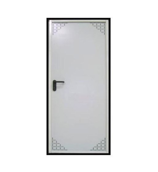Porta metálica cinza sem grade
