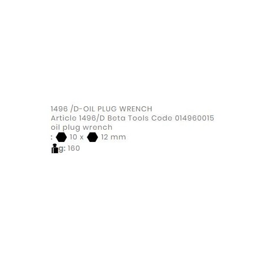 Chave bujão óleo 1496d sextavado 10*12 BETA