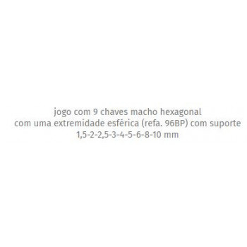 Jogo chaves sextavado interior 96bp/sp9 BETA
