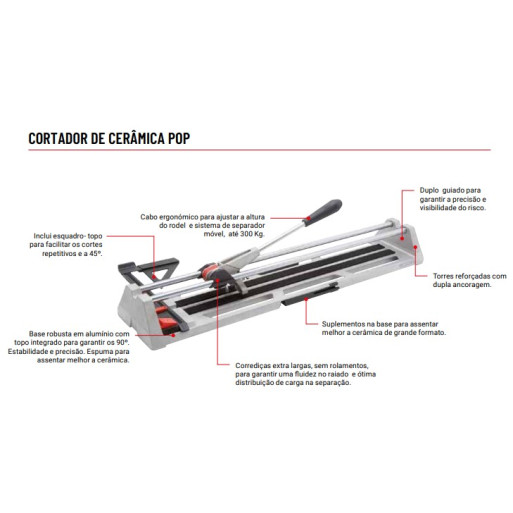 Cortador de cerâmica BELLOTA 630mm
