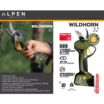 Alpen tesoura poda a bateria WILDHORN 32