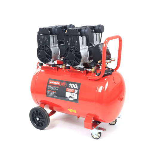 Compressor MADER 100L 6HP, 4 Cabeças - 2 Motores, LCD