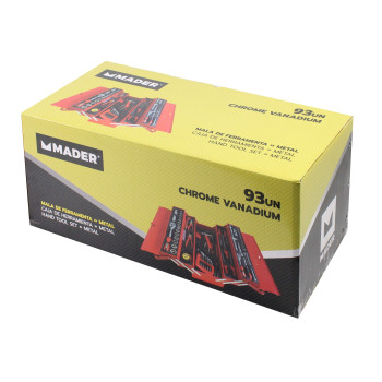 Mala de Ferramentas Metal, 1/4" - 1/2", 93un, CRV MADER