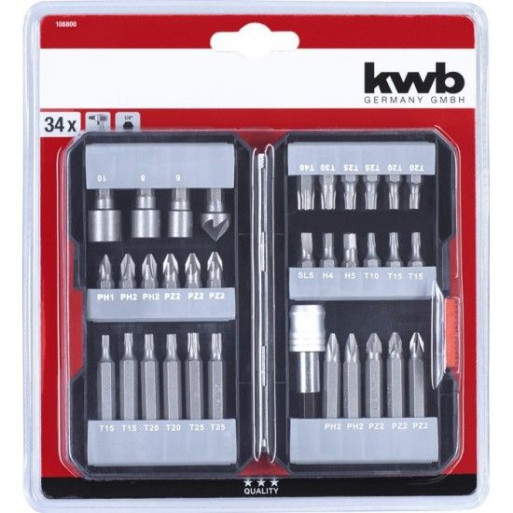 KWB KIT BITS VARIADOS 34PÇ REF 49108800