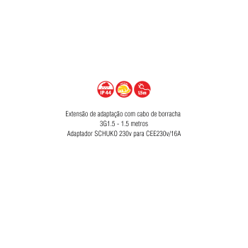 EXTENSÃO ADAPTADOR CEE 230V/16A 1,5MT Brennenstuhl