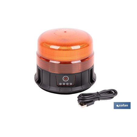 Luz de emergência giratória, base magnética recarregável